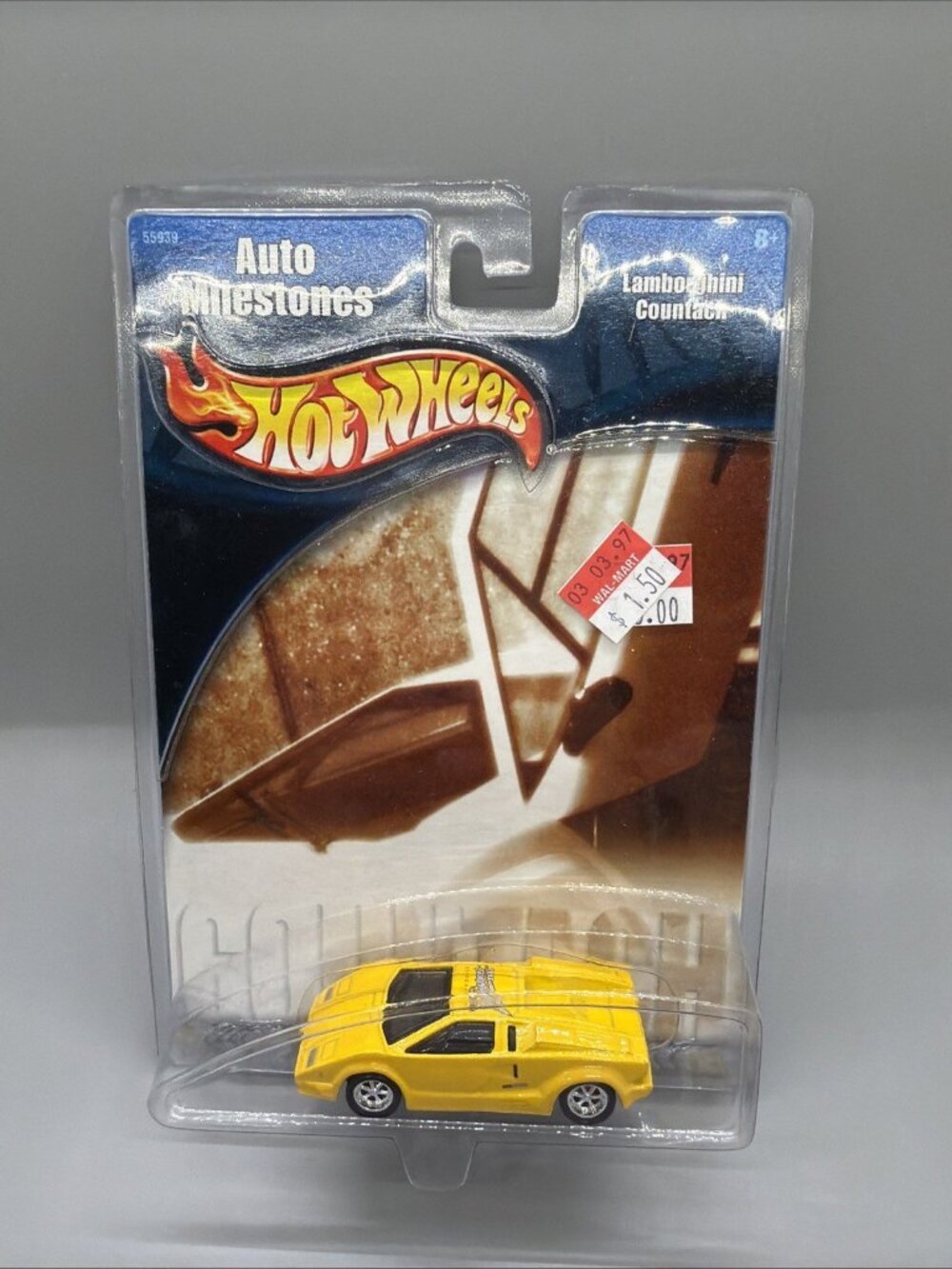 2001 Hot Wheels Auto Milestones Lamborghini Countach Yellow - Sealed NIB
